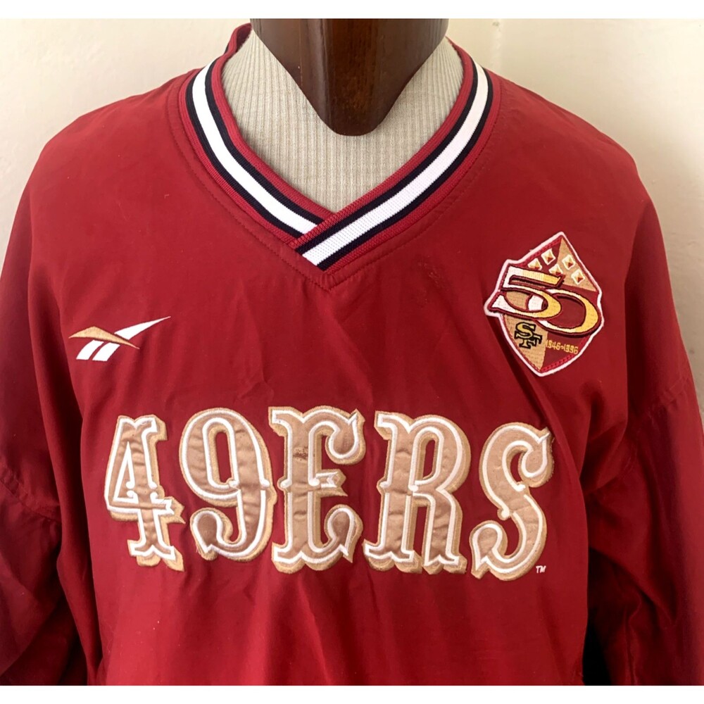 Reebok NFL Pro Line San Francisco 49ers 50th Anniversary Jacket Men's XL V Neck
